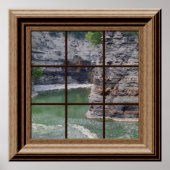 Fake Window Uitzicht Beauful River Gorge Peaceful Poster (Voorkant)