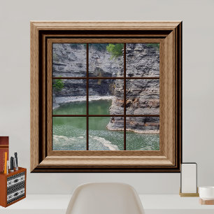 Fake Window Uitzicht Beauful River Gorge Peaceful Poster
