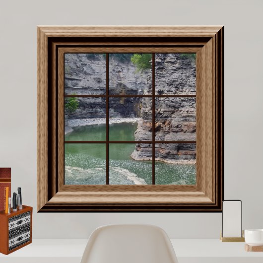 Fake Window Uitzicht Beauful River Gorge Peaceful Poster