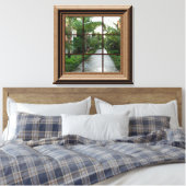 Fake Window Uitzicht Tropical Walkway Peaceful Sce Canvas Afdruk (Insitu (Slaapkamer))