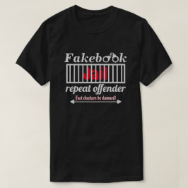 Fakebook Jail Repat Offender Novelty Parody Dk T-shirt