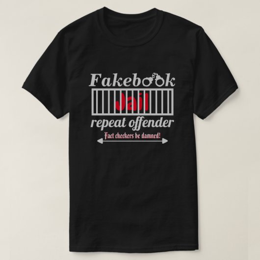 Fakebook Jail Repat Offender Novelty Parody Dk T-shirt (Design voorkant)