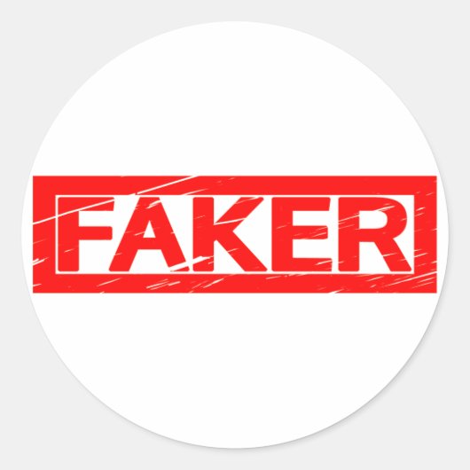 Faker Stamp Ronde Sticker (Voorkant)