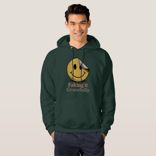 Faking It Gracefully | Mental Health Mood Hoodie (Voorkant volledig)