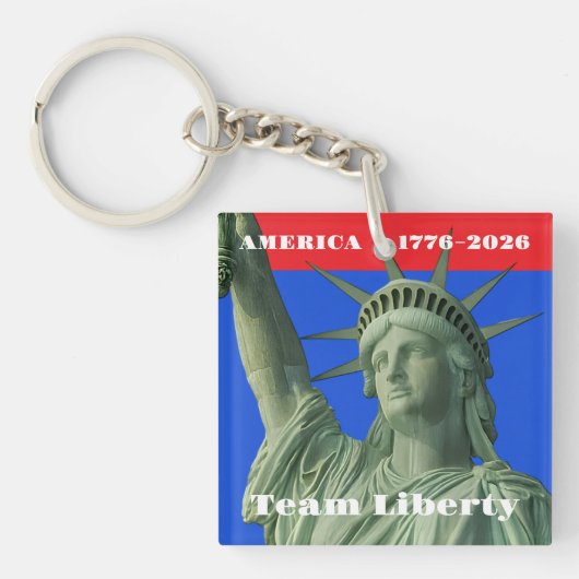 Fakkel hoog! Liberty Emblem • 1776–2026 VS Sleutelhanger (Voorkant)