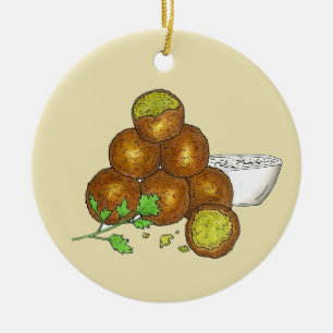 Falafel Balls Midden-Oosters Kikkererwten Egyptisc Keramisch Ornament
