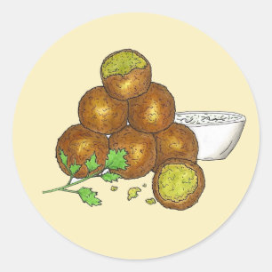Falafel Balls Midden-Oosters Kikkererwten Egyptisc Ronde Sticker