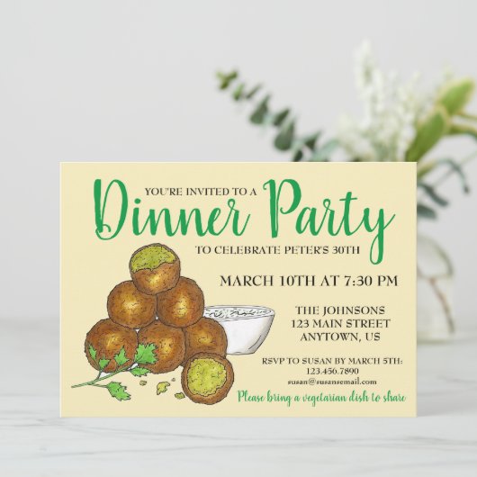 Falafel Balls Midden-Oosters kikkererwten Fritter  Kaart (Staand voorkant)