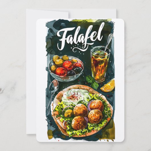 Falafel Hummus Feest: Biologisch Gezond حمصفاف للd Kaart (Voorkant)