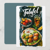 Falafel Hummus Feest: Biologisch Gezond حمصفاف للd Kaart (Voorkant / Achterkant)