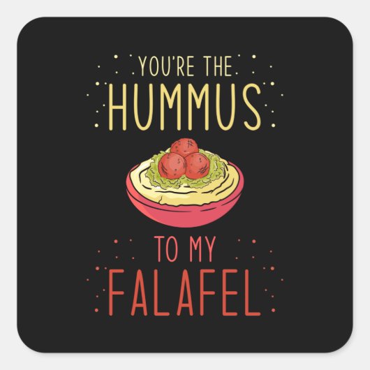 Falafel Hummus Vierkante Sticker (Voorkant)