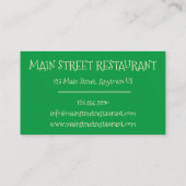 Falafel Midden-Oosters Vegetarisch Voedsel Restaur Visitekaartje (Achterkant)