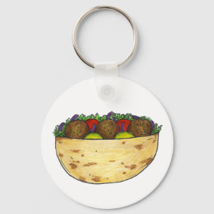 Falafel Pita Sandwich Food Foodie Gift Sleutelhang Sleutelhanger
