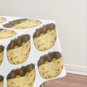Falafel Pita Sandwich Food Foodie Party Tablecloth Tafelkleed