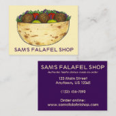 Falafel Sandwich Restaurant Food Cooking Foodie Visitekaartje (Voorkant / Achterkant)