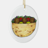 Falafel stoot Pita Sandwich Mediterranean Food Keramisch Ornament (Rechts)