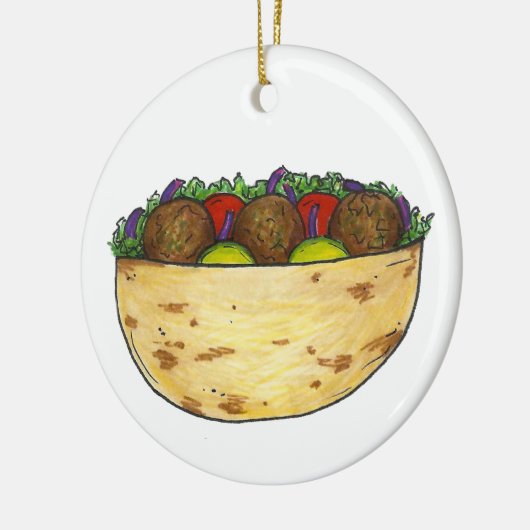 Falafel stoot Pita Sandwich Mediterranean Food Keramisch Ornament (Links)