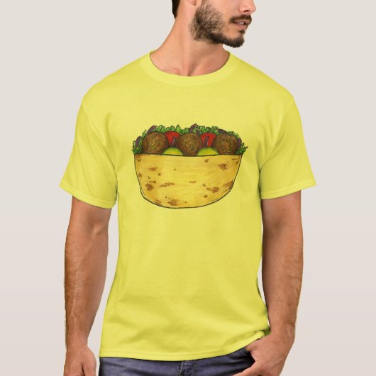 Falafel Stuffed Pita Mediterranean Food Cuisine T-shirt (Voorkant)