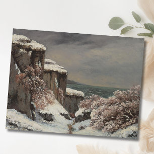 Falaises aan de rand van de zee in de sneeuw - Cou Briefkaart