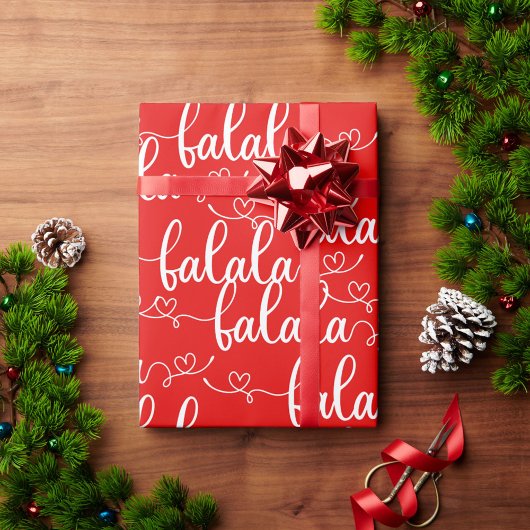 Falala Christmas Quote Typografie Fancy Script Roo Cadeaupapier