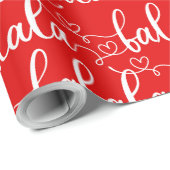 Falala Christmas Quote Typografie Fancy Script Roo Cadeaupapier (Rol Hoek)