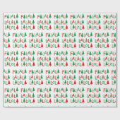 FaLaLa. Kerstbomen groen rood Cadeaupapier (Vlak)