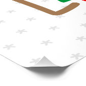 FaLaLa. Kerstbomen Groene Rode Sneeuwvlokken Perfect Poster (Hoek)