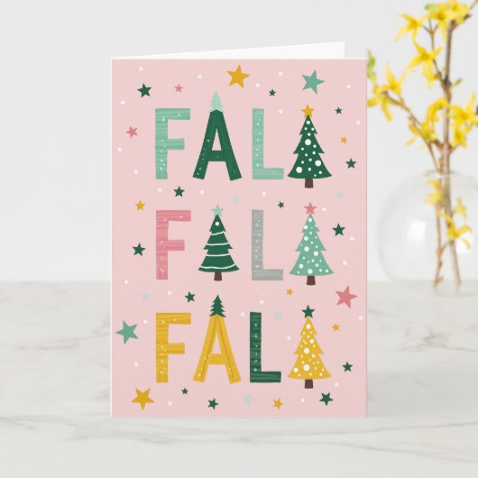 Falala Kerstboom Kaart (Gele Bloem)