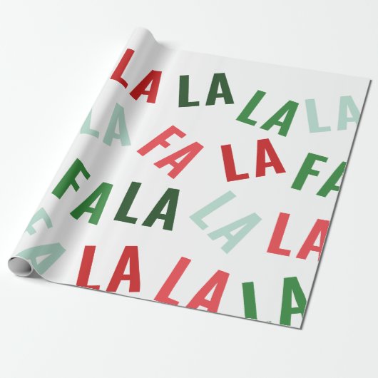 FaLaLa Kerstmis Cadeaupapier (Uitgerold)