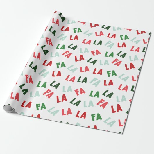 FaLaLa Kerstmis Cadeaupapier (Uitgerold)