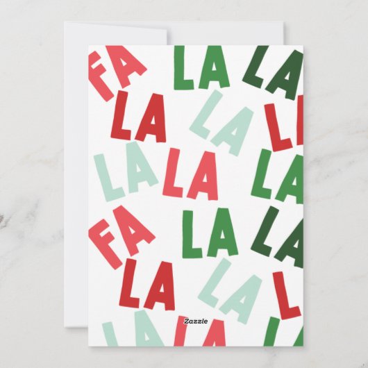 FaLaLa Kerstmis Feestdagenkaart (Achterkant)