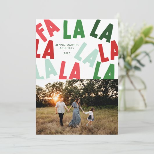 FaLaLa Kerstmis Feestdagenkaart (Staand voorkant)