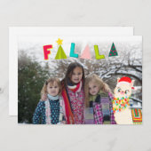 Falala Kleurrijke Llama Aangepaste Foto Feestdagenkaart (Voorkant / Achterkant)