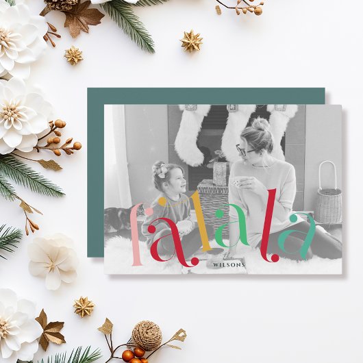 Falala Kleurrijke Typografie 2 Foto Kerstmis Feestdagenkaart