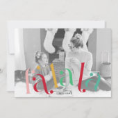 Falala Kleurrijke Typografie 2 Foto Kerstmis Feestdagenkaart (Voorkant)