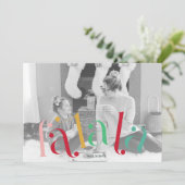 Falala Kleurrijke Typografie 2 Foto Kerstmis Feestdagenkaart (Staand voorkant)
