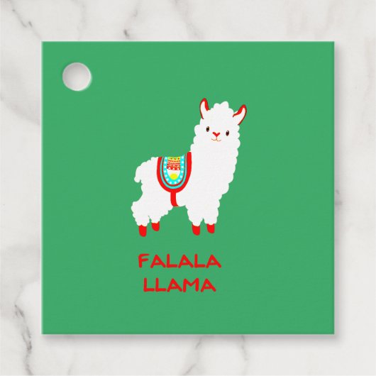 Falala Llama-kerstfeestdag Bedankjes Labels (Voorkant)