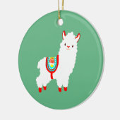 FaLaLa Llama met jaar van douane Keramisch Ornament (Links)