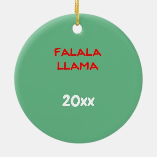 FaLaLa Llama met jaar van douane Keramisch Ornament (Achterkant)