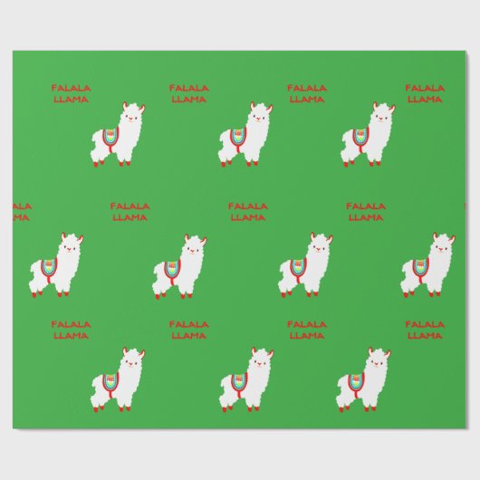 FaLaLa Llama Pattern Cadeaupapier (Vlak)