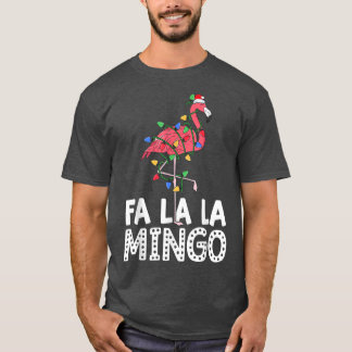 FaLaLa Mingo Xmas Partij Flamingo Santa Lights Paj T-shirt