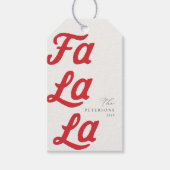 Falala Modern Retro Cranberry Plaid Kerstmis Cadeaulabel (Voorkant)