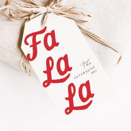 Falala Modern Retro Cranberry Plaid Kerstmis Cadeaulabel