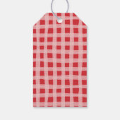 Falala Modern Retro Roze & Rood Geplaagd Kerstmis Cadeaulabel (Achterkant)