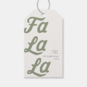 Falala Modern Retro Sage Green Plaid Kerstmis Cadeaulabel (Voorkant)