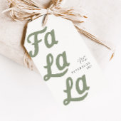 Falala Modern Retro Sage Green Plaid Kerstmis Cadeaulabel