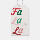 Falala Modern Retro Vibrant Plaid Kerstmis Cadeaulabel (Voorkant)
