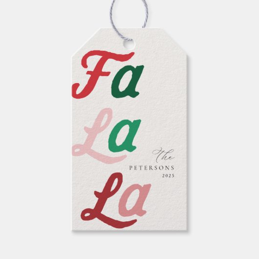 Falala Modern Retro Vibrant Plaid Kerstmis Cadeaulabel (Voorkant)