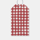 Falala Modern Retro Vibrant Plaid Kerstmis Cadeaulabel (Achterkant)