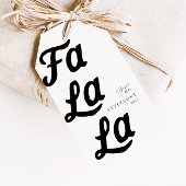 Falala Modern Retro Zwart & Wit Geplaagd Kerstmis Cadeaulabel